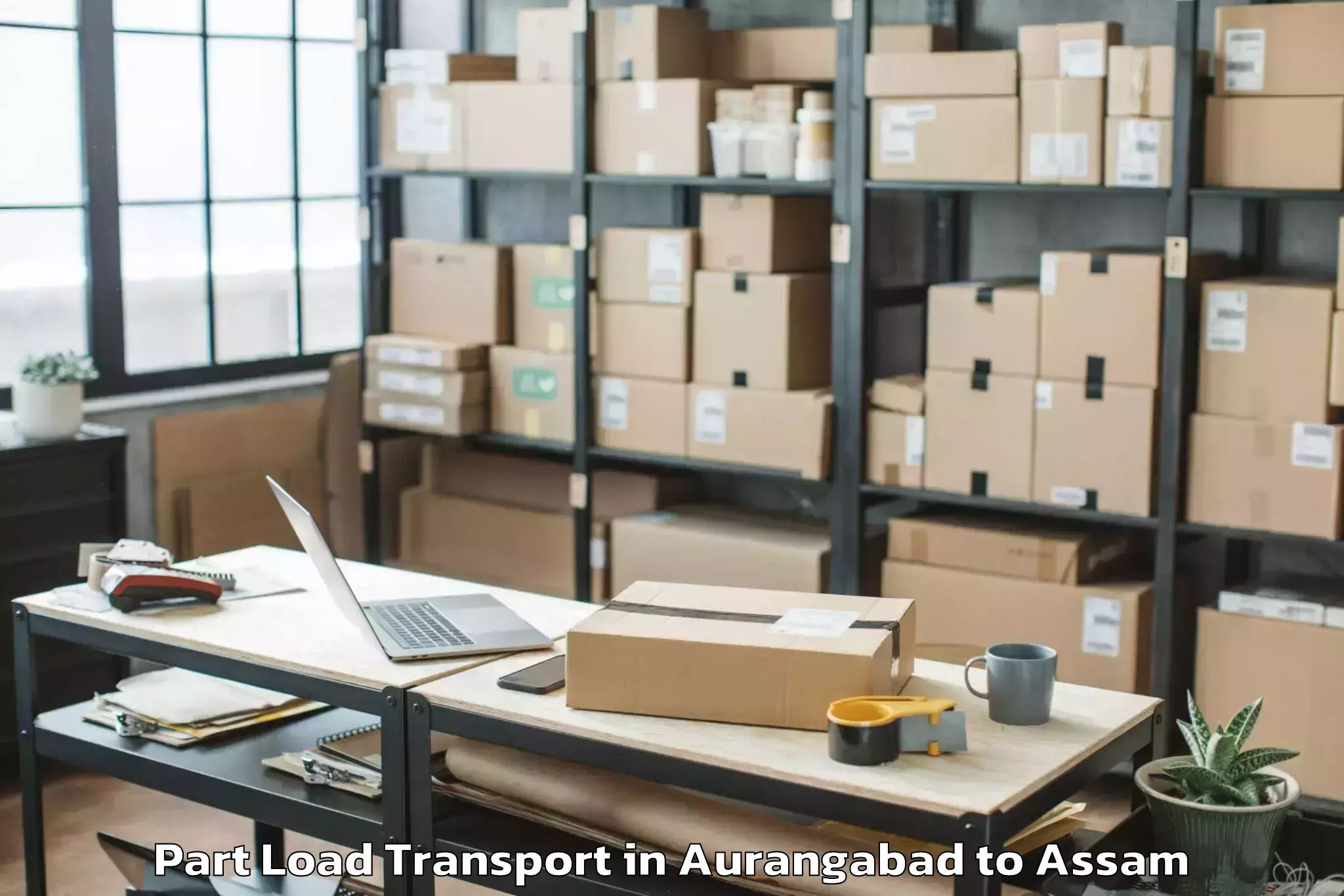 Easy Aurangabad to Marigaon Part Load Transport Booking